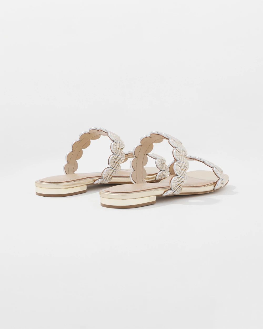 Mixed Metal Flat Sandal | White House Black Market